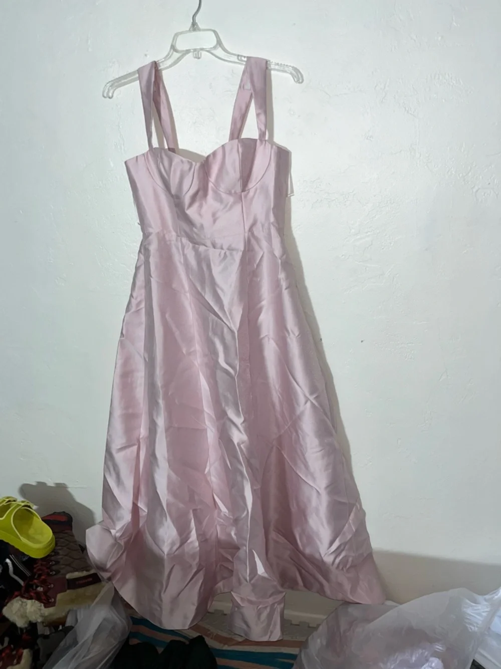 Alfred Sung Tie Back Ballet Pink Corset Gown Dress Long Formal Maxi Pastel 12 - Picture 9 of 16